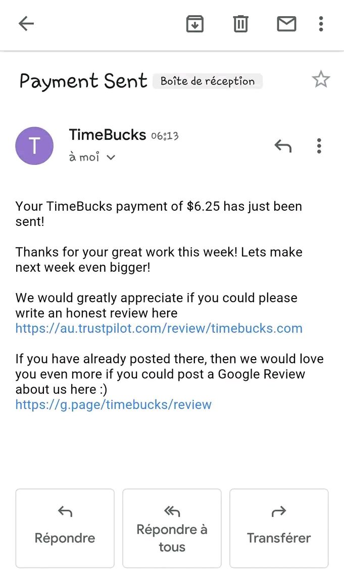 Preuve de paiement Timebucks de arnaudkoto7