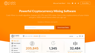 Screenshot Cudo miner