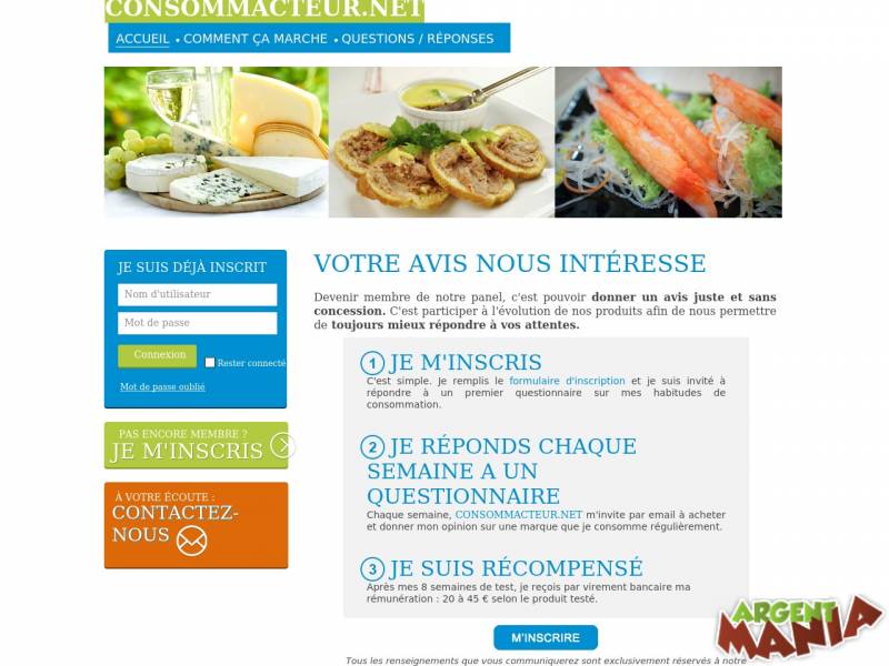 Screenshot Consommacteur.net