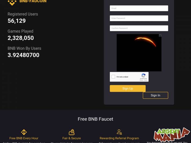 Screenshot Bnb faucoin