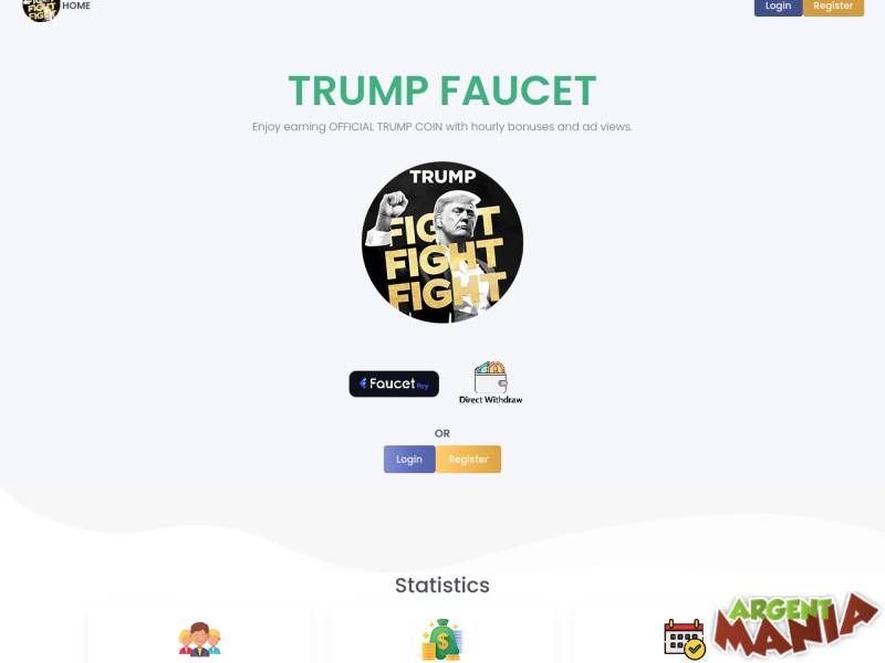 Screenshot Trumpfaucet.com 