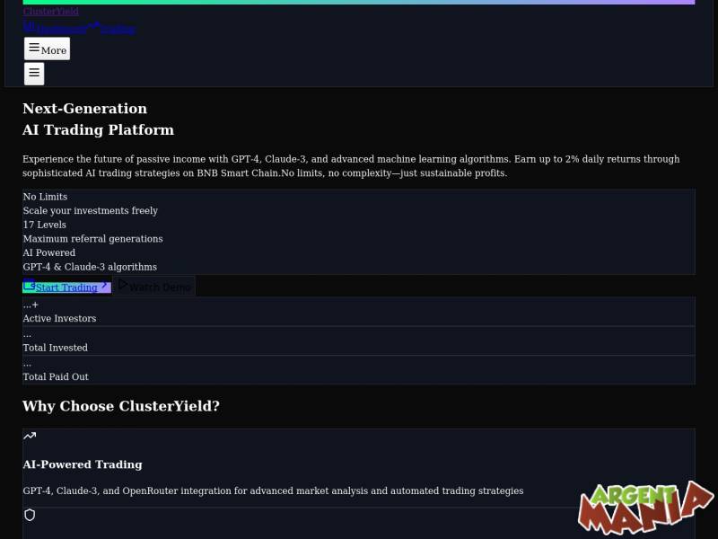 Screenshot Clusteryield.com