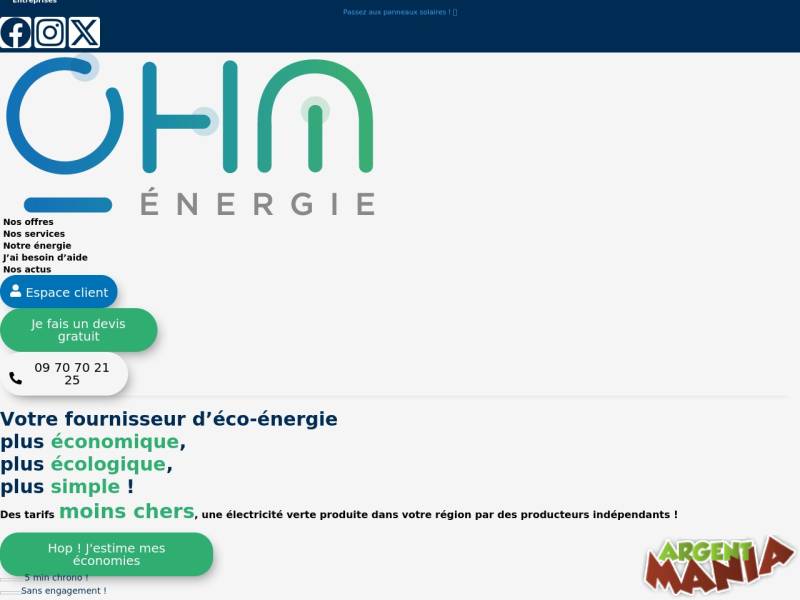Screenshot Ohm energie 