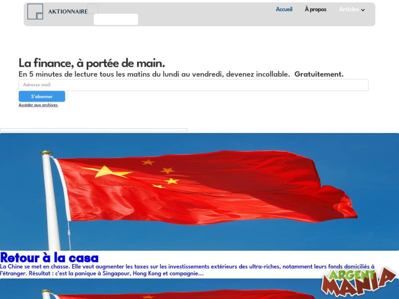Screenshot Aktionnaire 