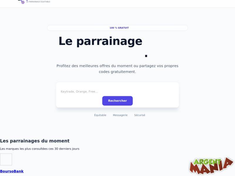 Screenshot Parrain.com 