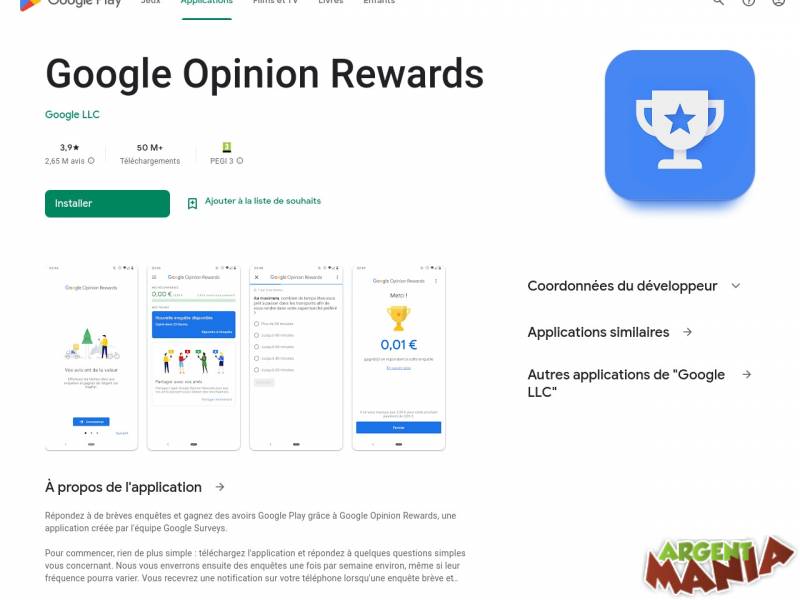 Google Opinion Reward