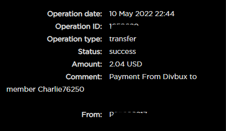Preuve de paiement Divbux de Charlie76250