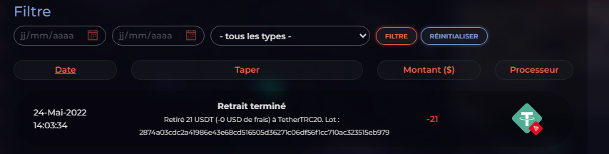 Preuve de paiement Aufin de Bengyver