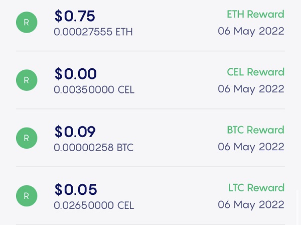 Preuve de paiement Celsius wallet de lukato
