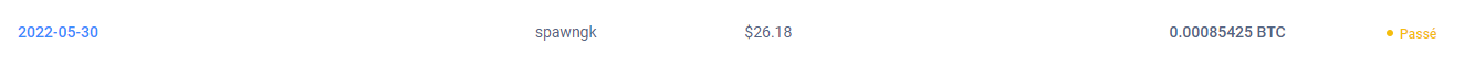 Preuve de paiement Spin2money de spawngk