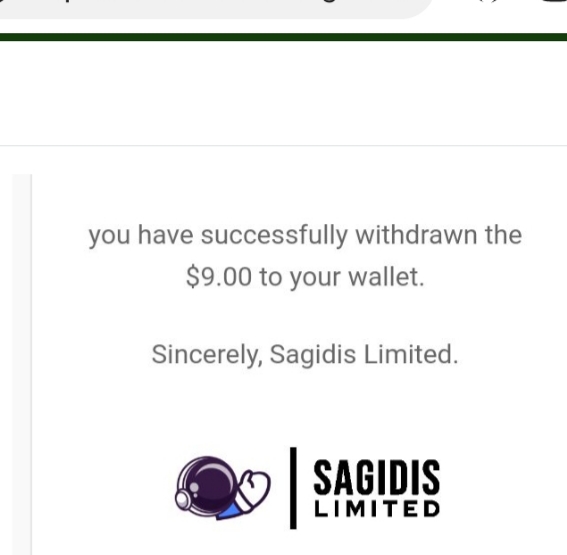 Preuve de paiement Sagidis limited de Maxibizz