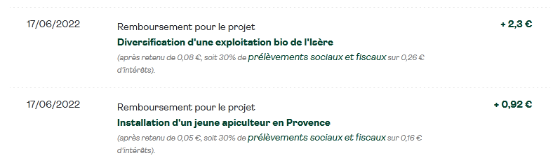 Preuve de paiement Miimosa de Xandre