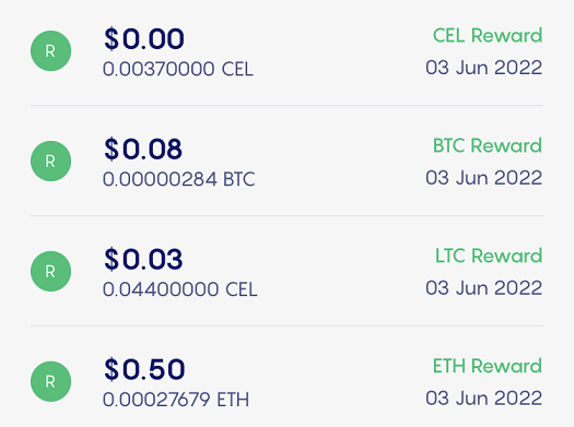 Preuve de paiement Celsius wallet de lukato