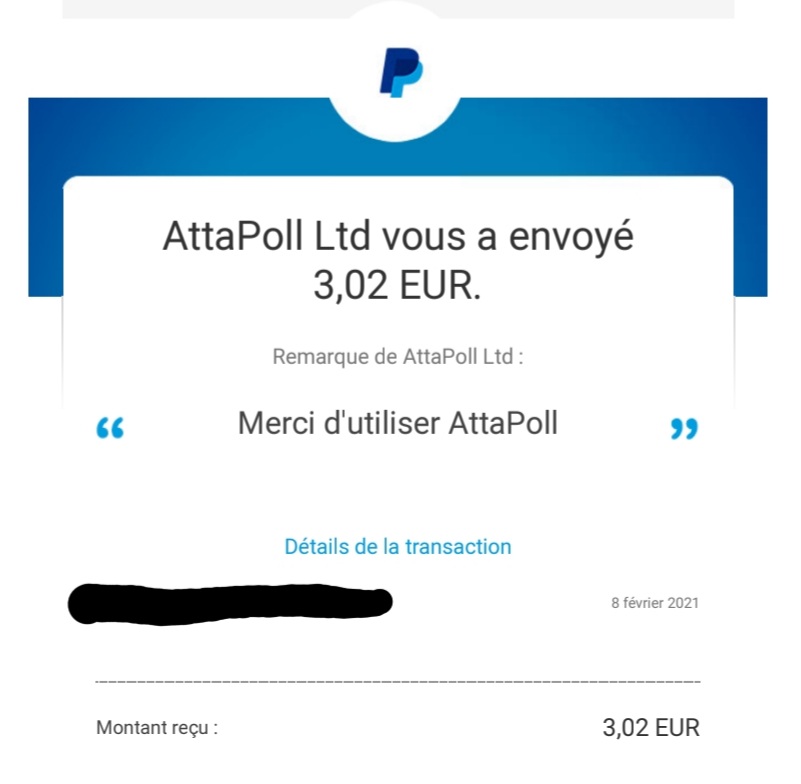 Preuve de paiement Attapoll de Kelly68