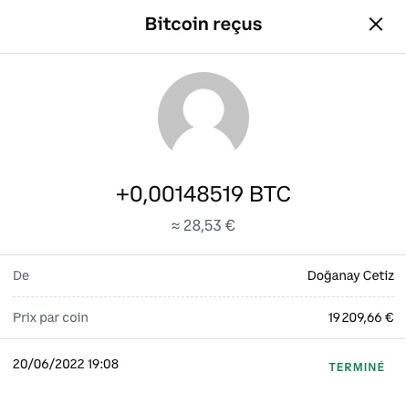 Preuve de paiement Coinpayz de MinieMoog