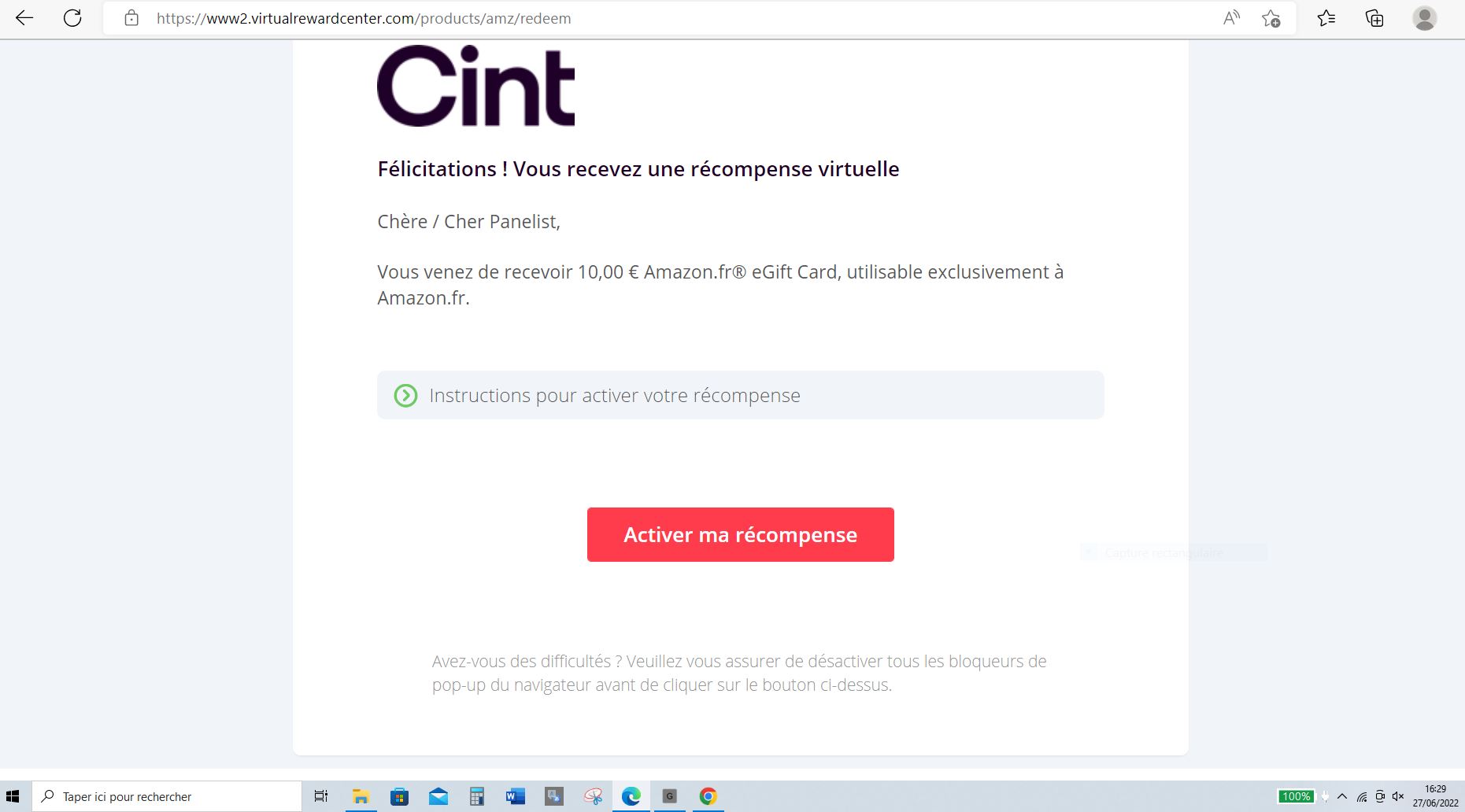 Preuve de paiement Loopster panel de BONSPLANS