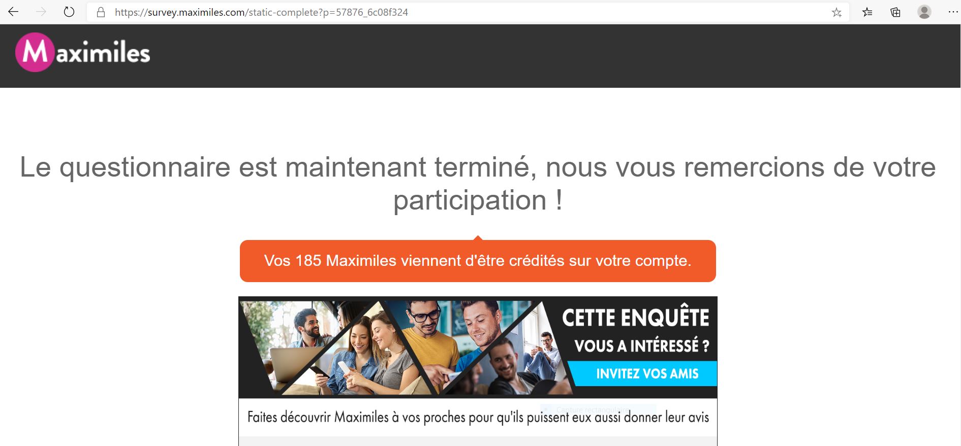 Preuve de paiement Maximiles de BONSPLANS