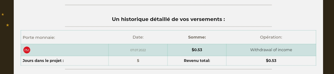 Preuve de paiement Badguyscash de OAS
