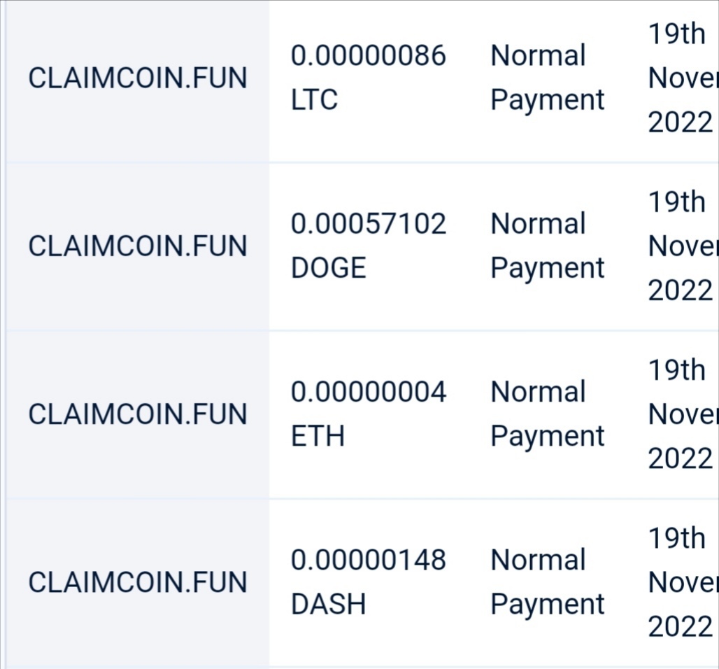 Preuve de paiement Claimcoin de anderson95