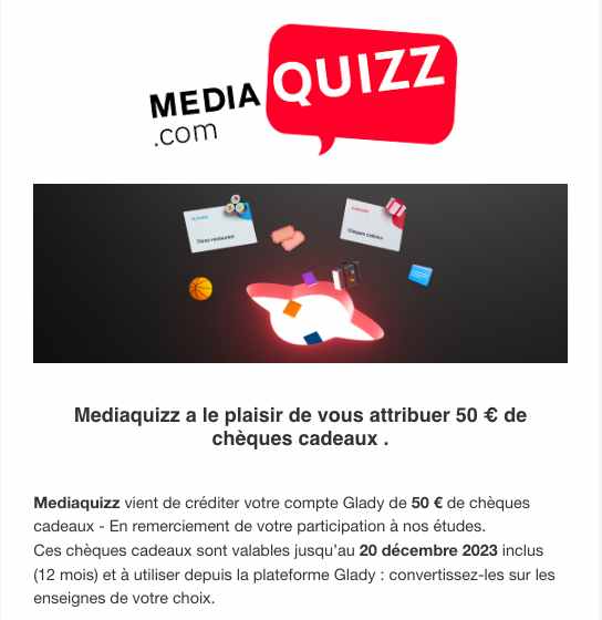 Preuve de paiement Mediaquizz de surlalune