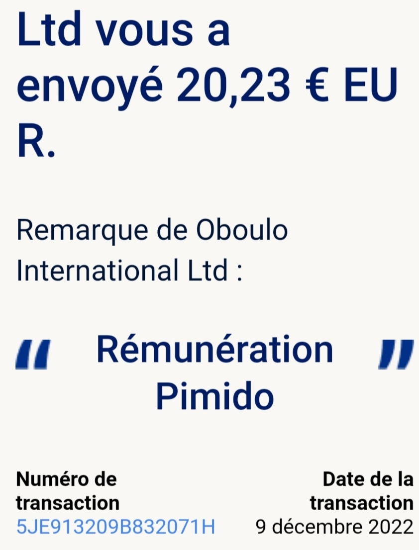 Preuve de paiement Pimido ( ex docs.school ) de Xandre