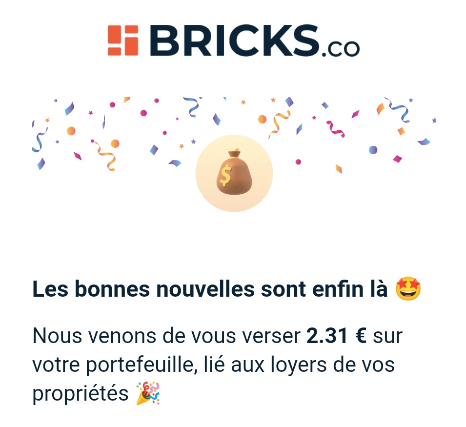 Preuve de paiement Bricks de Xandre