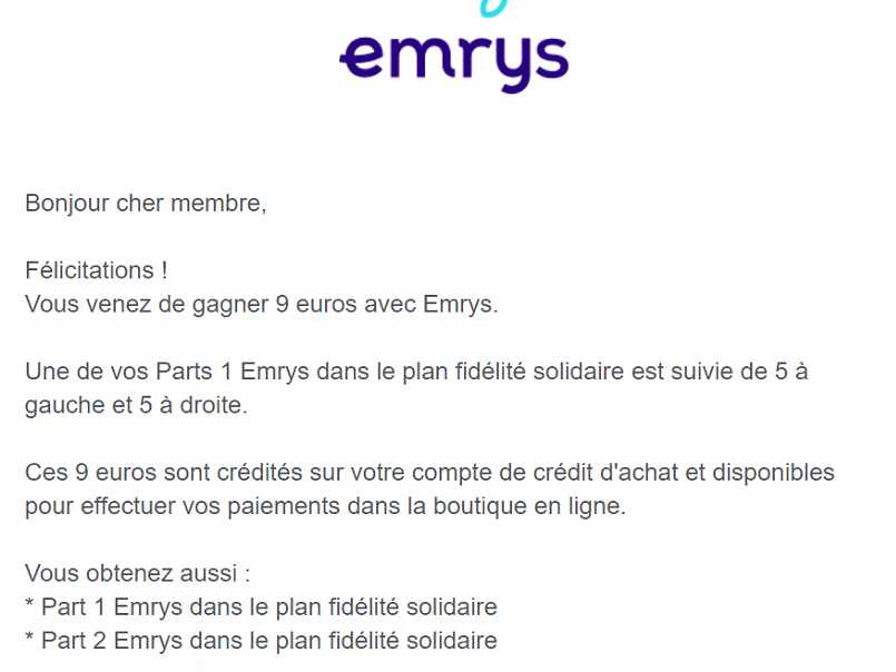 Preuve de paiement Emrys la carte de notkirby