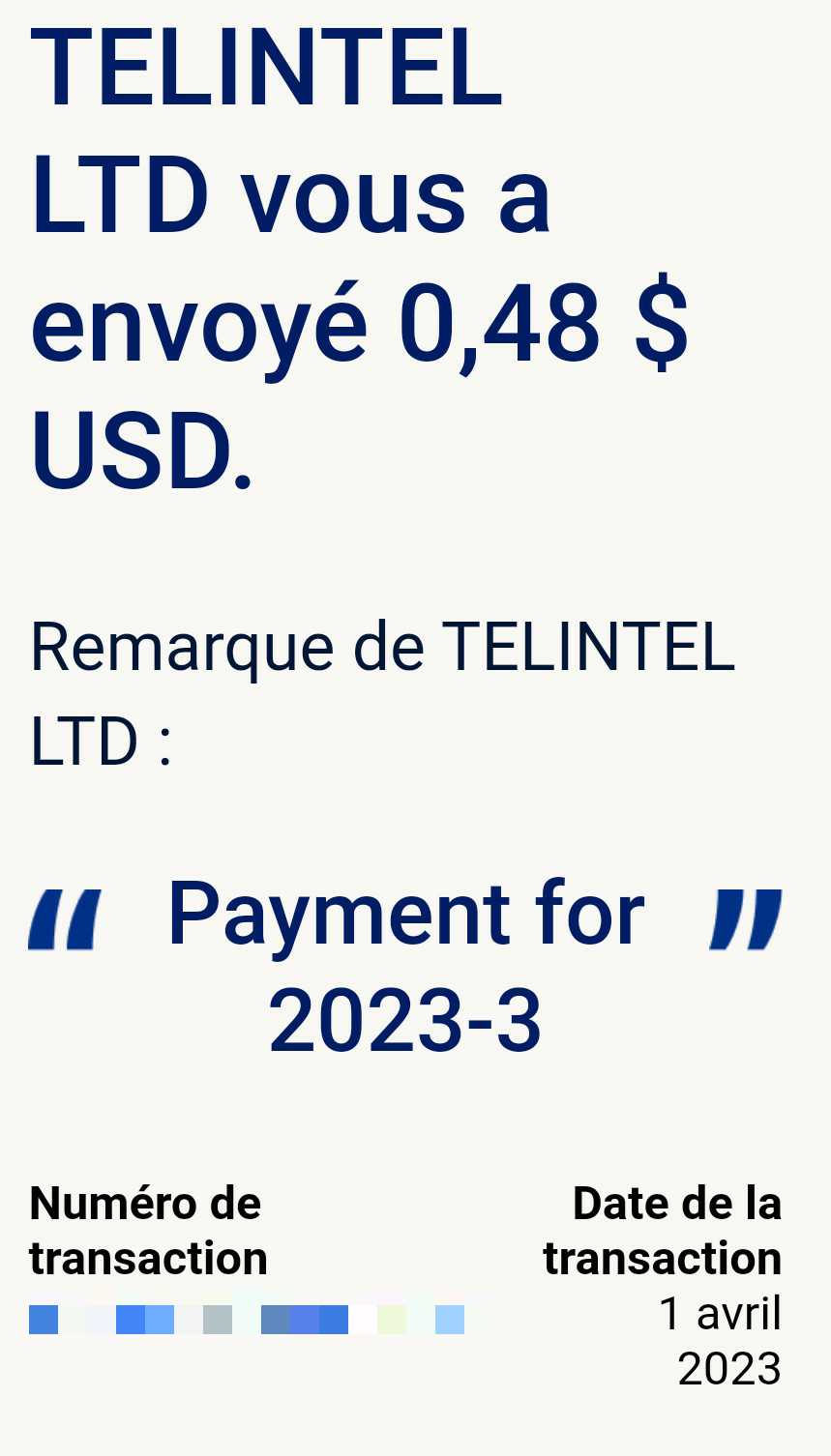 Preuve de paiement Control my sms de Up22