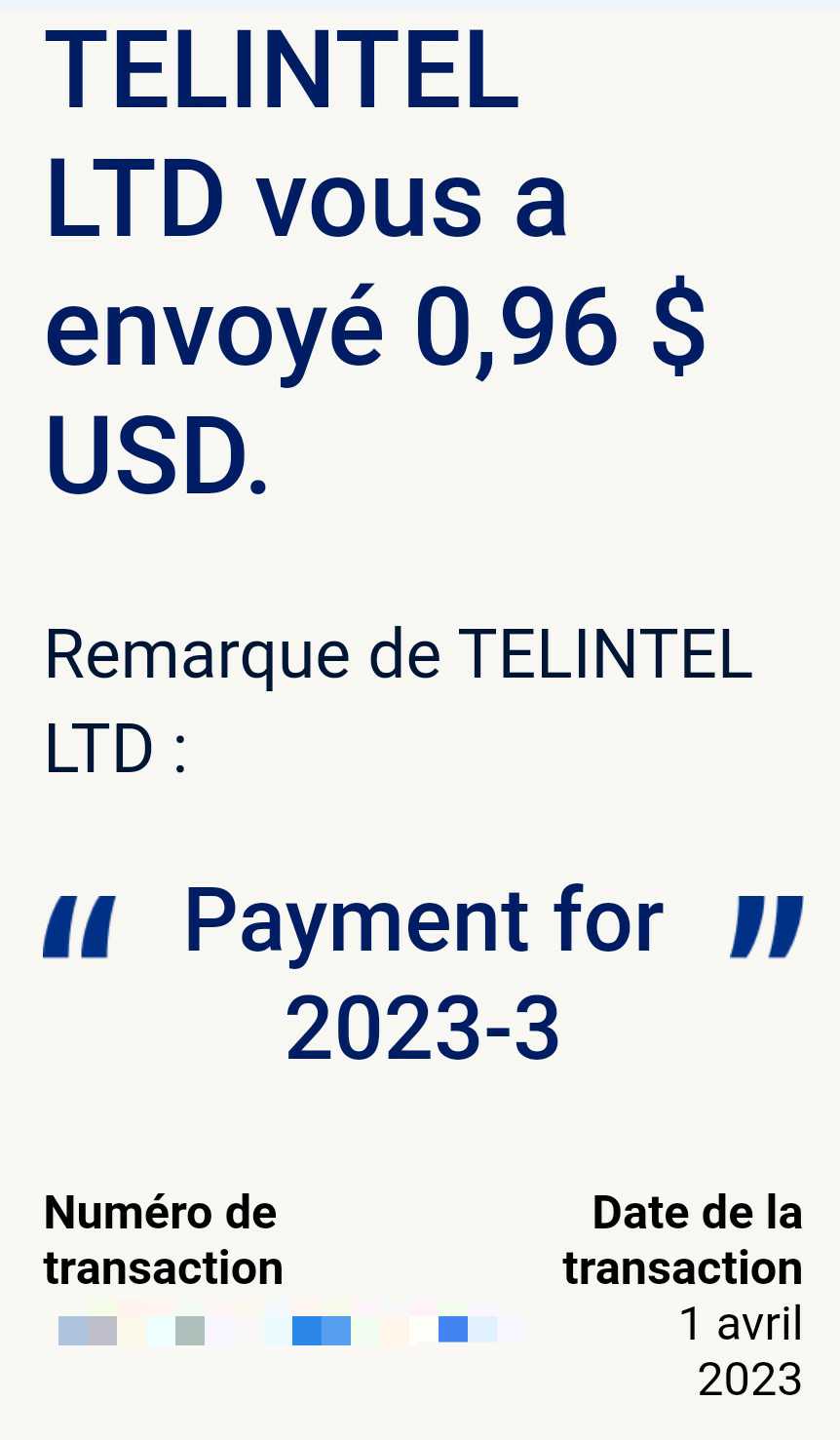 Preuve de paiement Control my sms de Up22