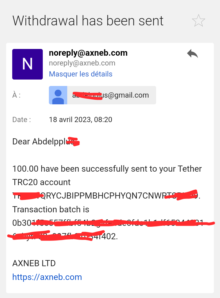 Preuve de paiement Axneb ltd de Adoulazize