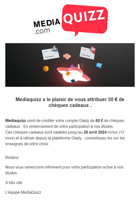 Preuve de paiement Mediaquizz de surlalune