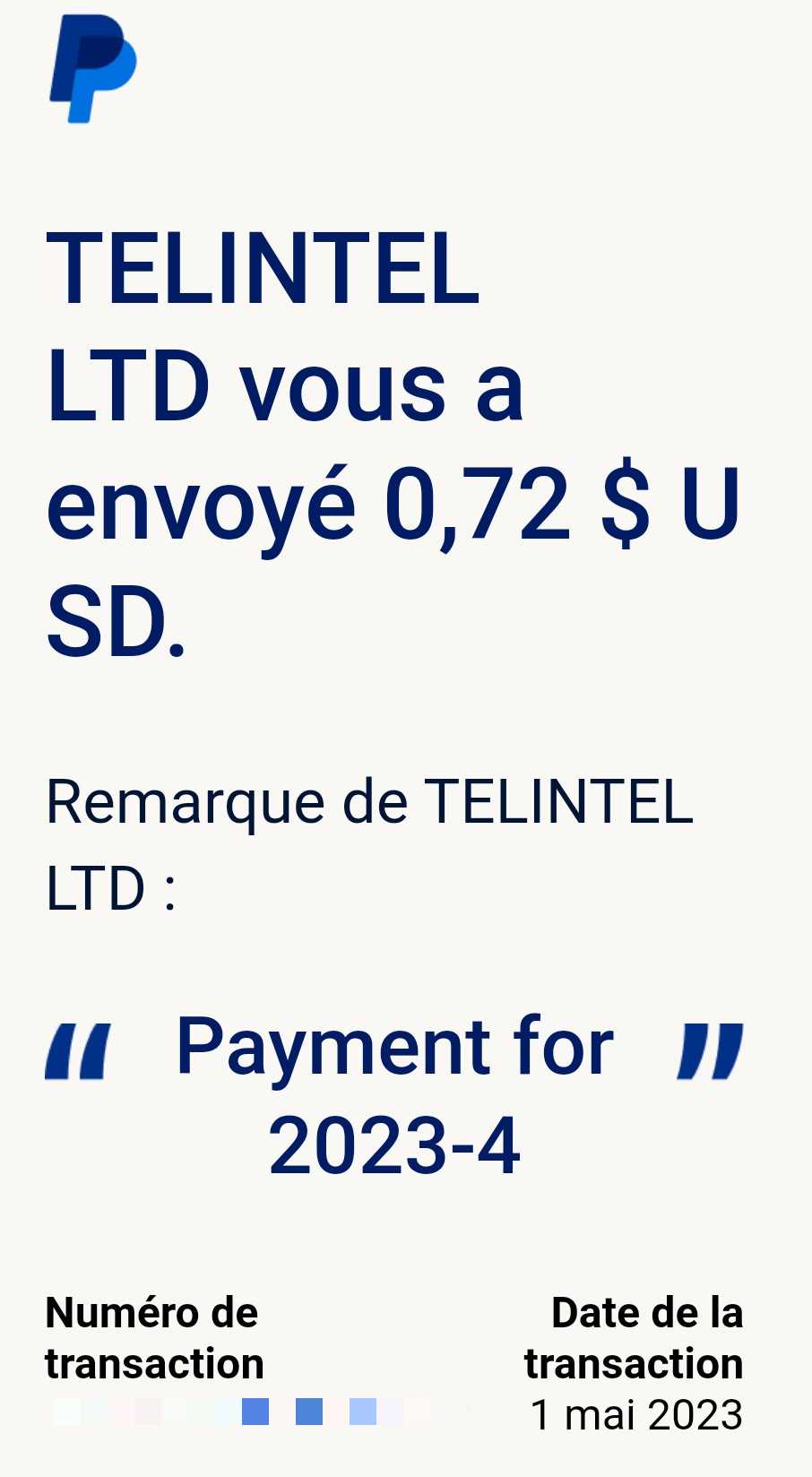 Preuve de paiement Control my sms de Up22