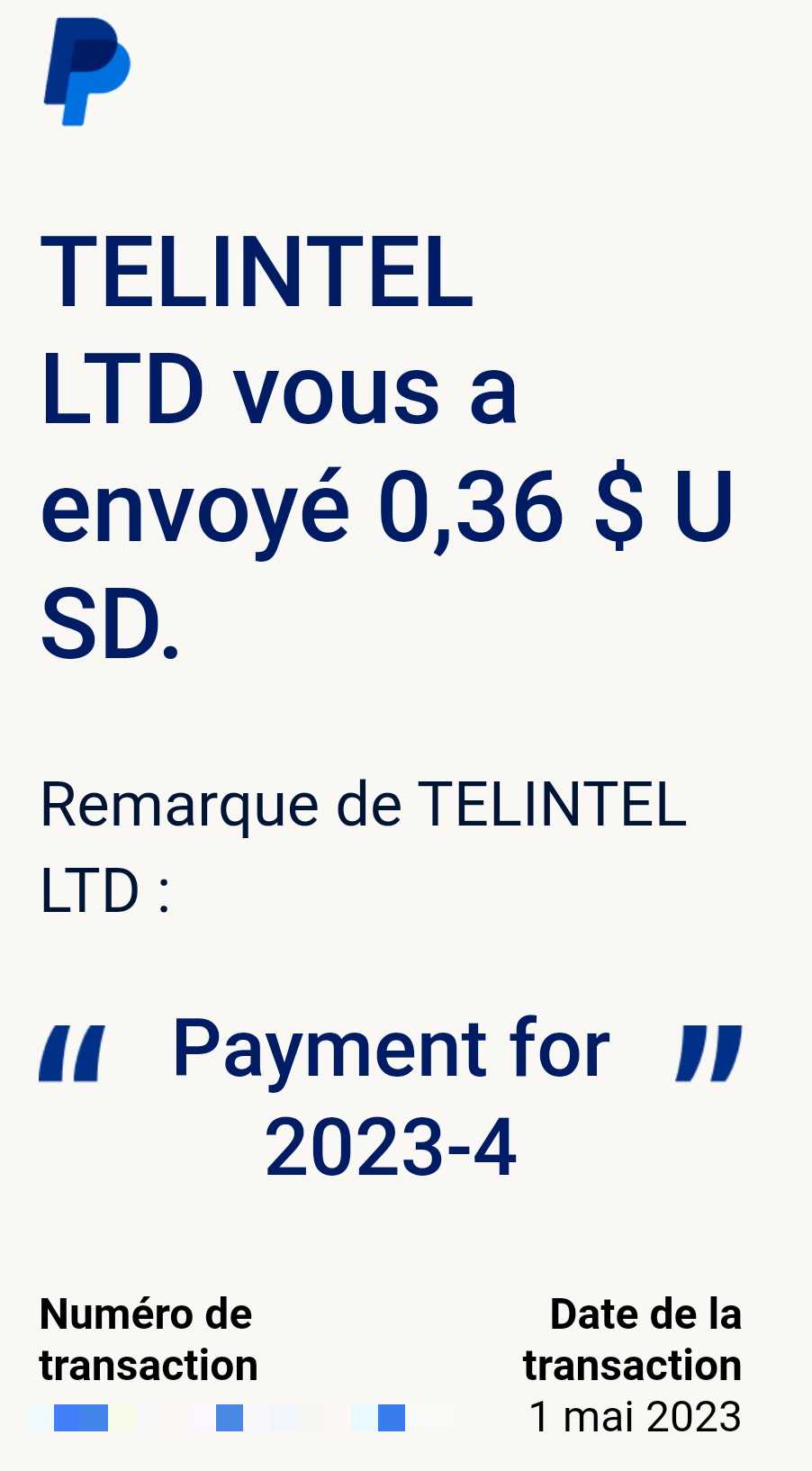 Preuve de paiement Control my sms de Up22