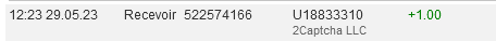 Preuve de paiement 2captcha de daoud