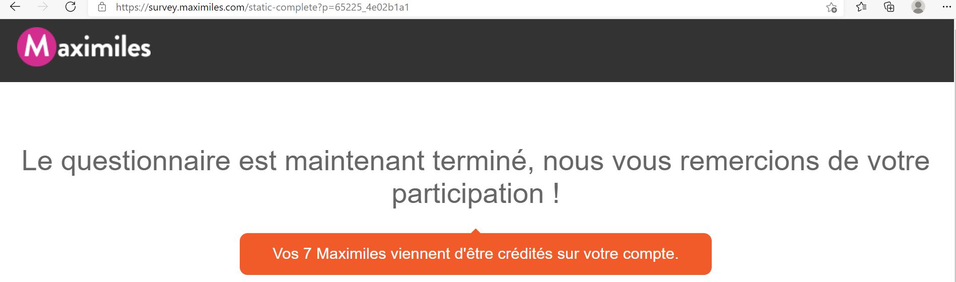 Preuve de paiement Maximiles de BONSPLANS