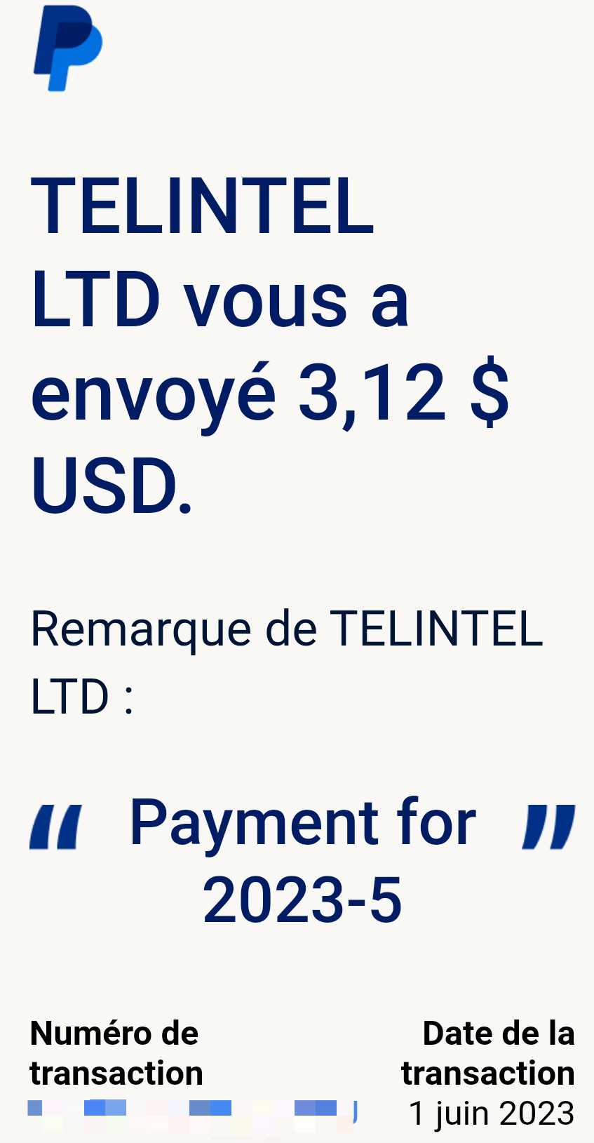 Preuve de paiement Control my sms de Up22