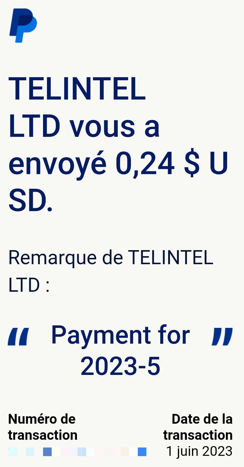 Preuve de paiement Control my sms de Up22