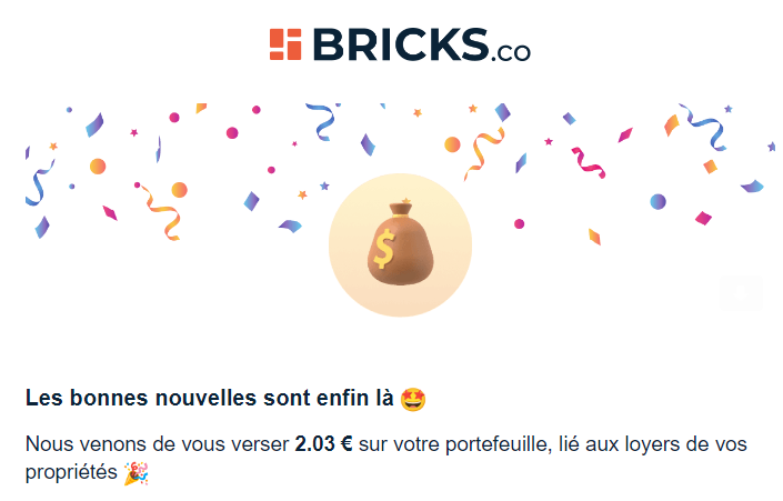 Preuve de paiement Bricks de Xandre