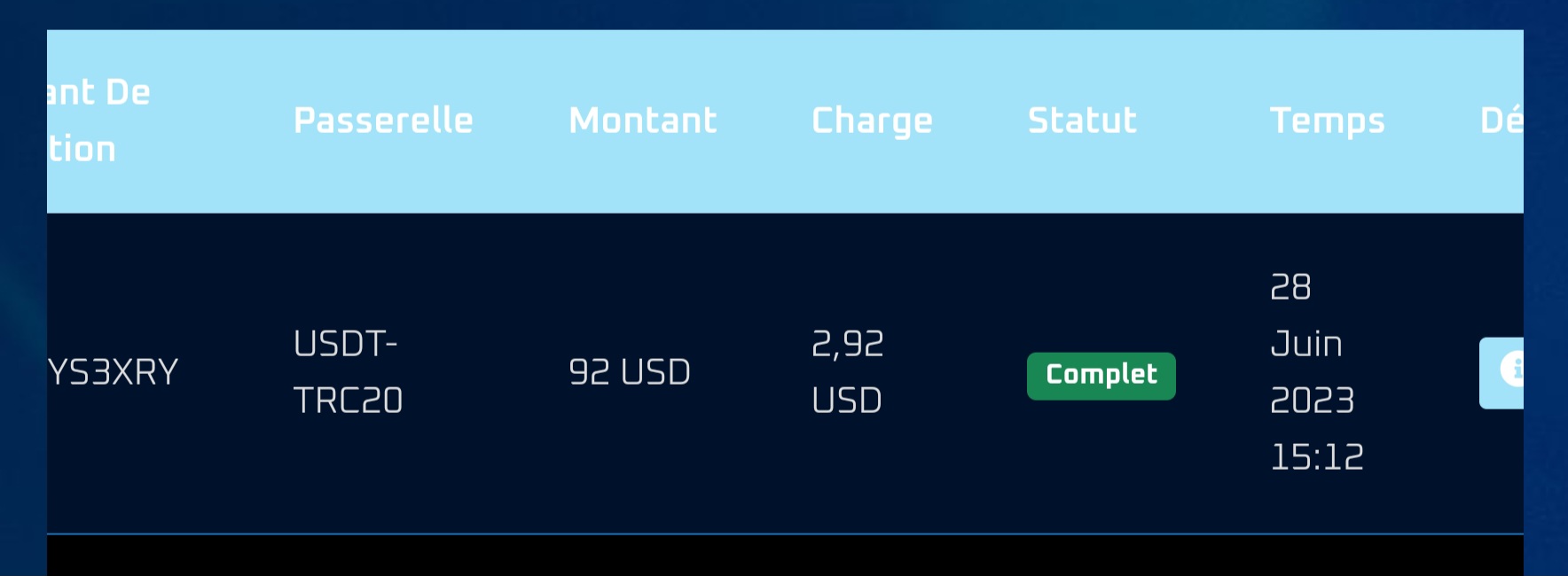 Preuve de paiement Ai performance de Nico66