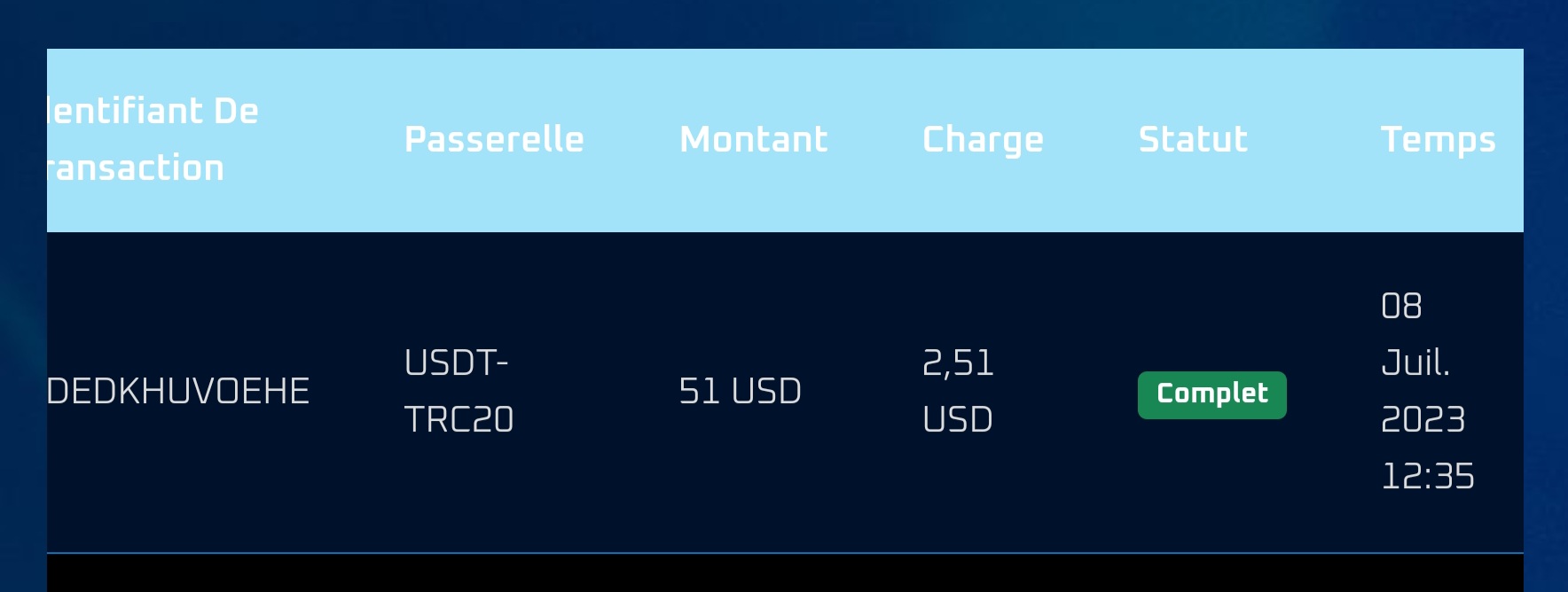 Preuve de paiement Ai performance de Nico66