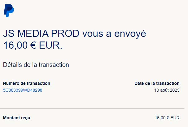 Preuve de paiement Loonea de surlalune