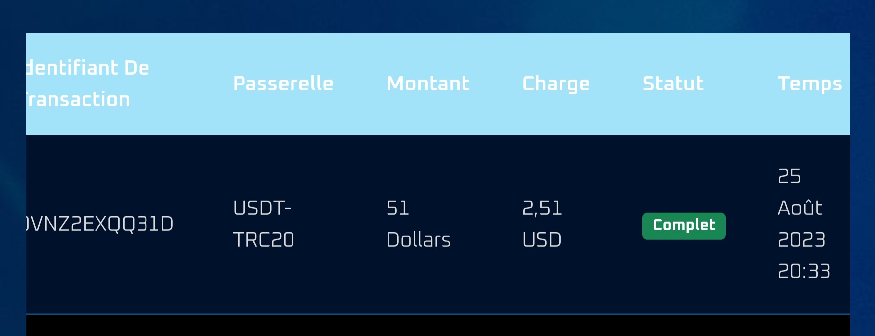 Preuve de paiement Ai performance de Nico66