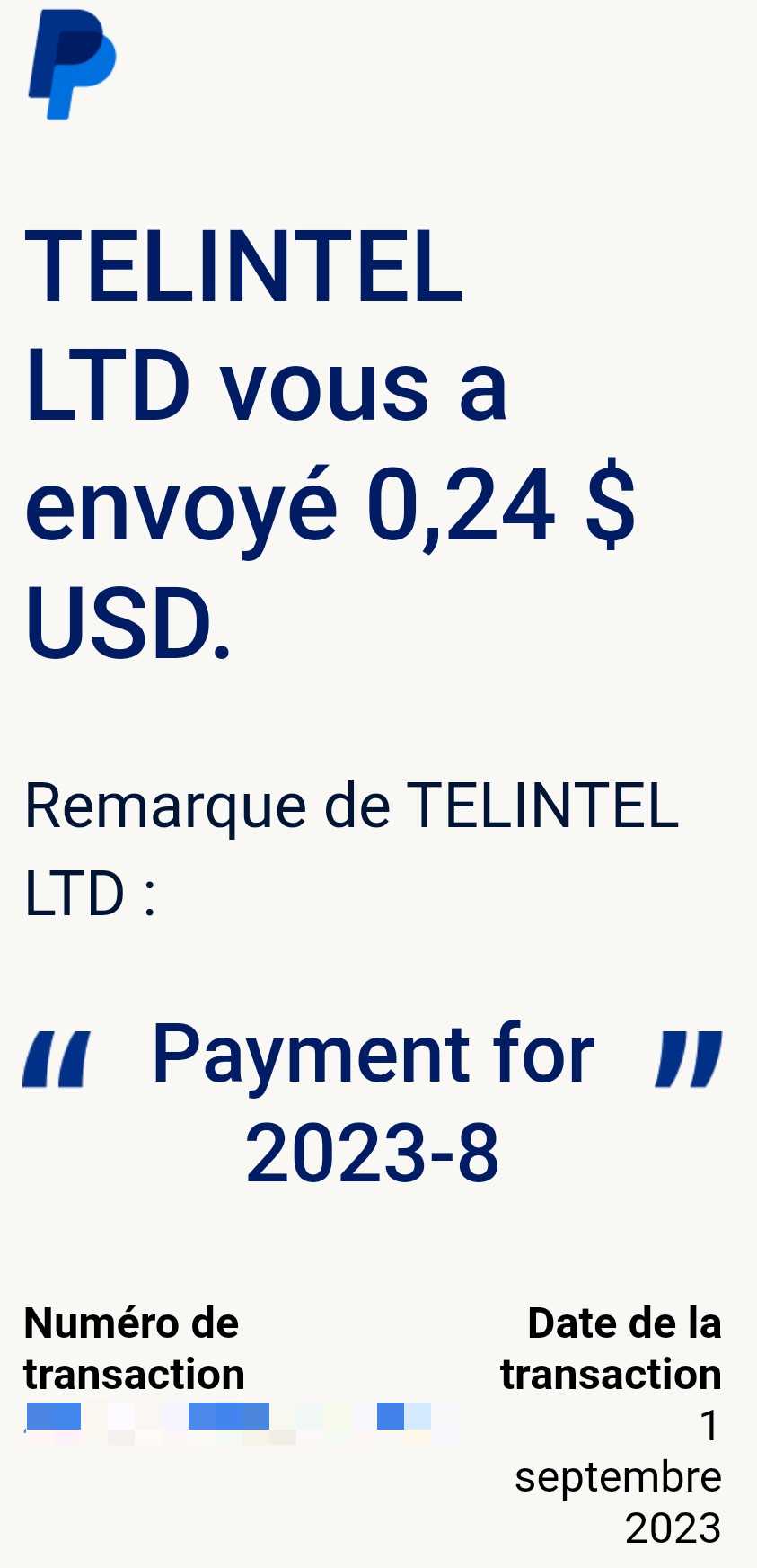 Preuve de paiement Control my sms de Up22