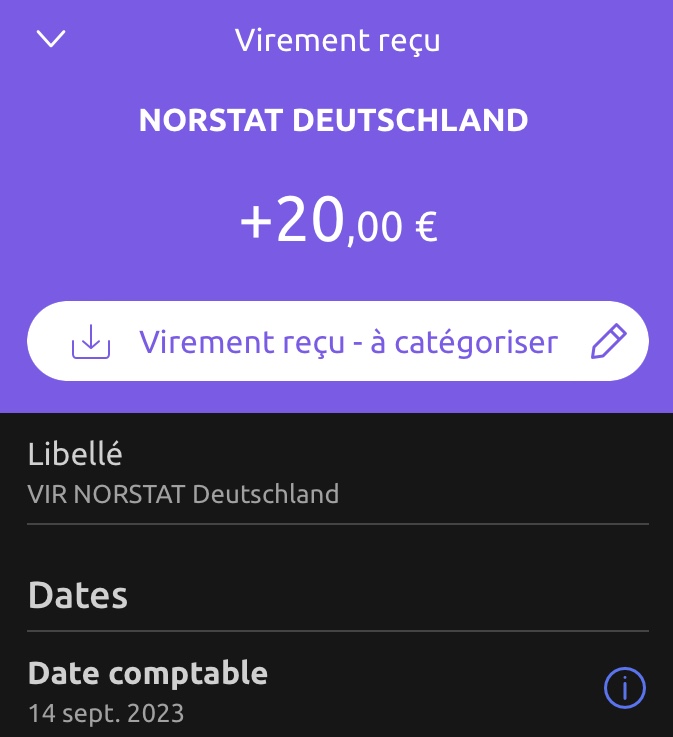 Preuve de paiement Norstat Panel ( ex opinion people) de surlalune