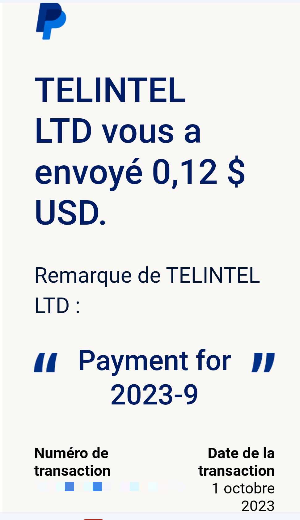 Preuve de paiement Control my sms de Up22