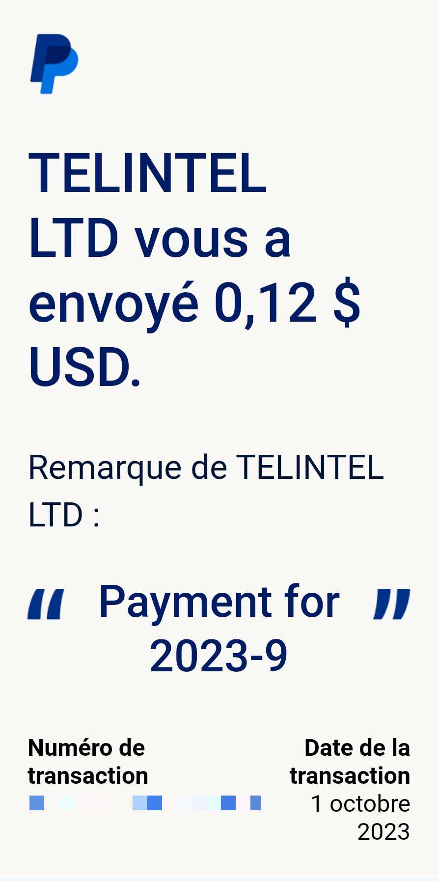 Preuve de paiement Control my sms de Up22