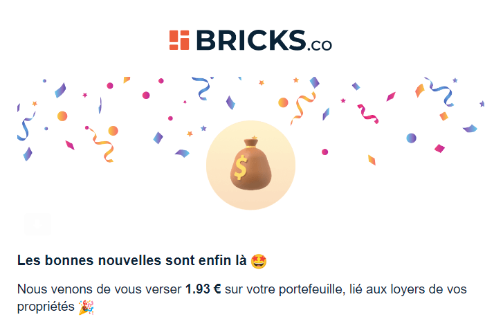 Preuve de paiement Bricks de Xandre