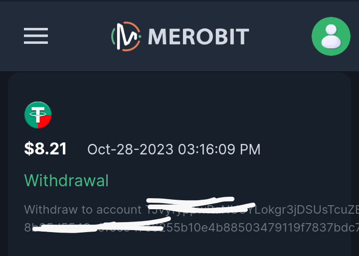 Preuve de paiement Merobit de Adoulazize
