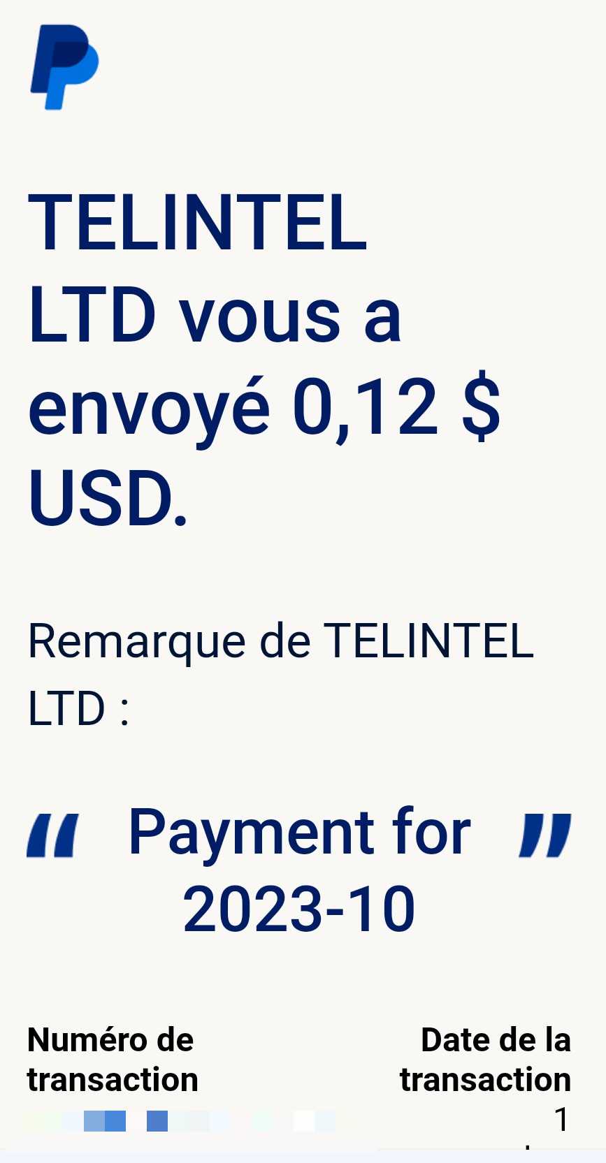 Preuve de paiement Control my sms de Up22