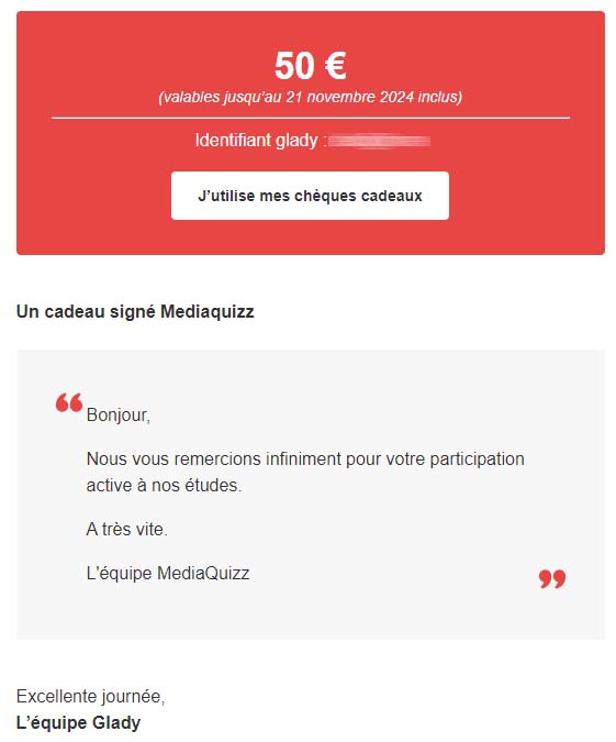 Preuve de paiement Mediaquizz de surlalune